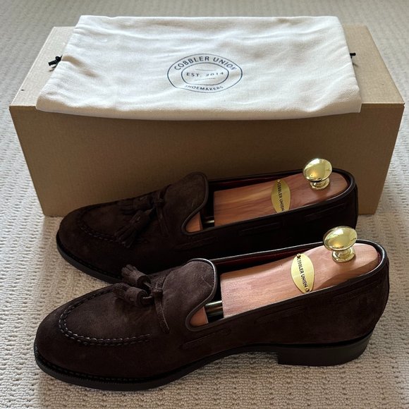Brand New - Cobbler Union Thomas Brown Suede Tassel Loafer Shoes - Size 8UK - Picture 10 of 13